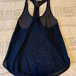 Lululemon Mesh Athletic Tank Top Navy Blue Size 8